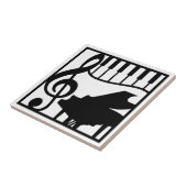 Elegant Music Piano Keyboard Clef Note Stylish タイル (側面)