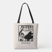 Elegant Music Piano Keyboard Clef Note Stylish トートバッグ (裏面)