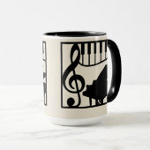 Elegant Music Piano Keyboard Clef Note Stylish マグカップ (正面右)