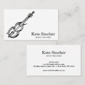 Elegant Music Teacher Keys Musical Business Card 名刺 (正面/裏面)