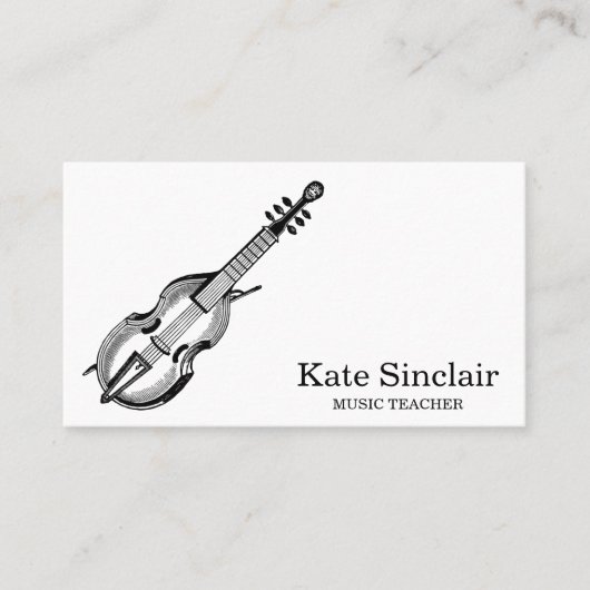 Elegant Music Teacher Keys Musical Business Card 名刺 (正面)