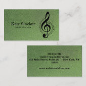 Elegant Music Teacher Piano Keys Musical 名刺 (正面/裏面)