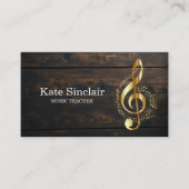 Elegant Music Teacher Piano Keys Musical wooden 名刺 (正面)