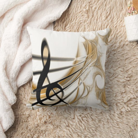Elegant Musical Note Ceramic Cushion クッション (ブランケット)