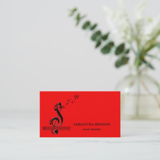Elegant Musician Business card with Music Note 名刺 (スタンド正面)