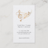 Elegant Musician Gold Music Notes 名刺 (裏面)