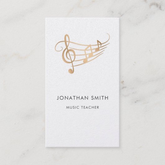 Elegant Musician Gold Music Notes 名刺 (正面)
