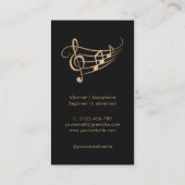 Elegant Musician Gold Music Notes 名刺 (裏面)