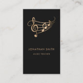 Elegant Musician Gold Music Notes 名刺 (正面)