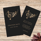 Elegant Musician Gold Music Notes 名刺