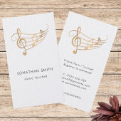 Elegant Musician Gold Music Notes 名刺