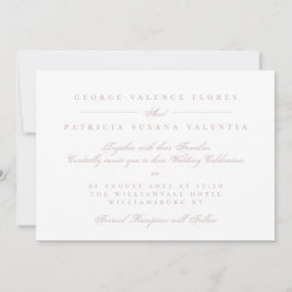 Elegant Musk Pink Formal Calligraphy Wedding 招待状