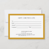 Elegant Mustard Business Gift Certificate Logo (正面)