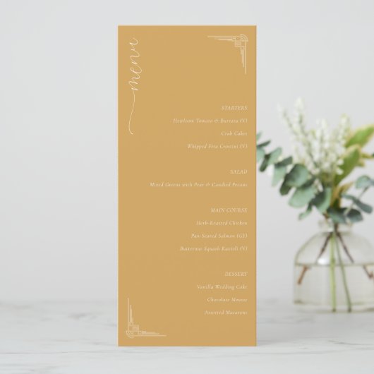Elegant Mustard Minimalist Menu メニュー (スタンド正面)