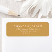 Elegant Mustard Serif Return Address Labels ラベル (インサイチュ)