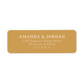 Elegant Mustard Serif Return Address Labels ラベル (正面)