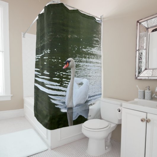 Elegant Mute Swan シャワーカーテン (インサイチュ)