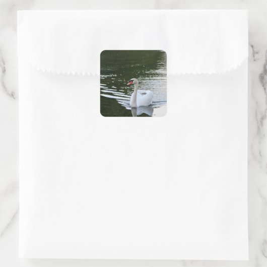 Elegant Mute Swan スクエアシール (バッグ)