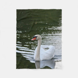 Elegant Mute Swan フリースブランケット
