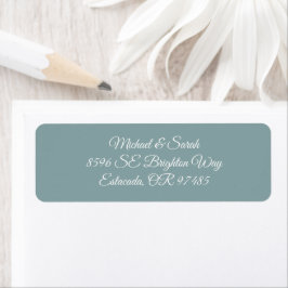 Elegant Muted Dusty Blue Return Address ラベル