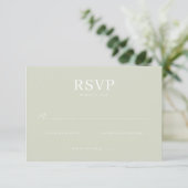 Elegant Muted Green RSVP Card (スタンド正面)