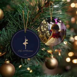 Elegant My First Christmas Personalized ornament セラミックオーナメント