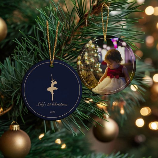 Elegant My First Christmas Personalized ornament セラミックオーナメント
