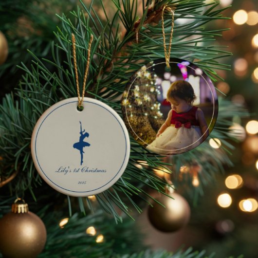 Elegant My First Christmas Personalized ornament セラミックオーナメント