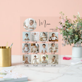 Elegant My First Year Collage Custom Photo アクリルサイン