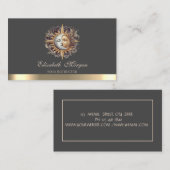 Elegant Mystical Moon Sun Gold Yoga Instructor  名刺 (正面/裏面)