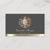 Elegant Mystical Moon Sun Gold Yoga Instructor  名刺 (正面)