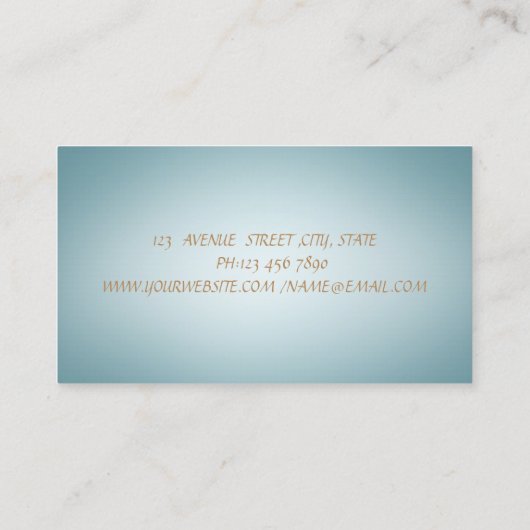 Elegant Mystical Sun Moon Blue Business Card 名刺 (裏面)