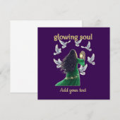 Elegant Mystical Women And Doves Gold Glitter サンキューカード (正面/裏面)