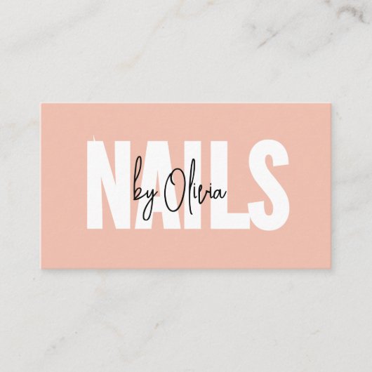 Elegant Nail Salon Business Card Template | Minima 名刺 (正面)