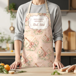 Elegant Nail Salon Floral Business エプロン