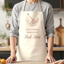 Elegant Nail Salon Floral Business エプロン
