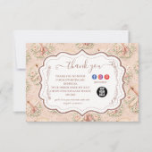 Elegant Nail Salon Floral Business サンキューカード (正面)