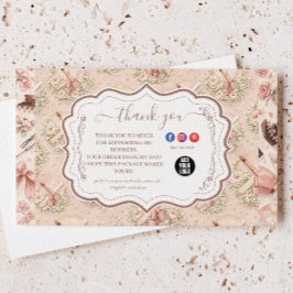 Elegant Nail Salon Floral Business サンキューカード