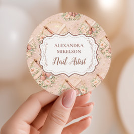 Elegant Nail Salon Floral Business ラウンドシール