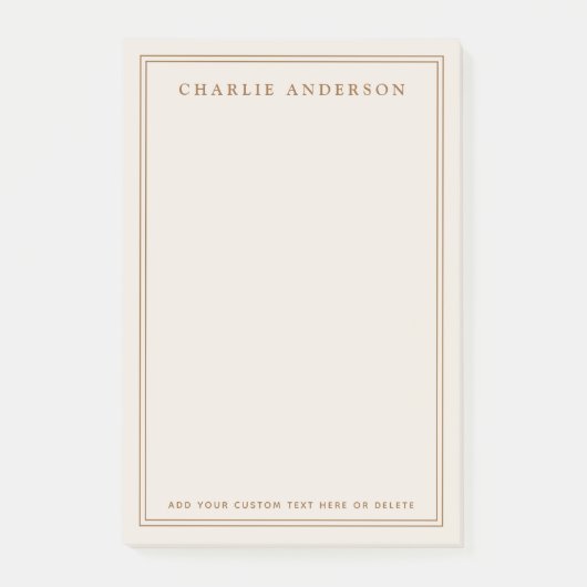 Elegant name double border light tan brown ポストイット (正面)