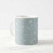 Elegant Name Floral Mug in Sage Green コーヒーマグカップ (正面左)