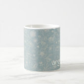 Elegant Name Floral Mug in Sage Green コーヒーマグカップ (中央)