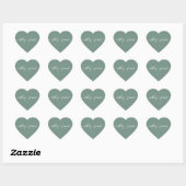 Elegant Names Dusty Green Wedding Seal ハートシール (シート)