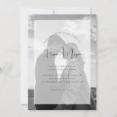 Elegant NAMES script Vellum Overlay Photo Wedding 招待状 (正面)