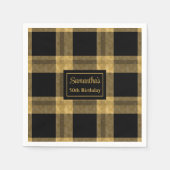 Elegant Napkins Black Gold Glitter Custom Wedding スタンダードカクテルナプキン (正面)