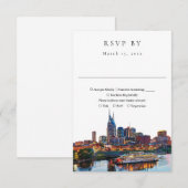 Elegant Nashville Riverfront Watercolor Wedding 出欠カード (正面/裏面)