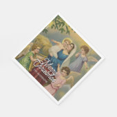 Elegant Nativity Mary Baby Jesus Angels スタンダードランチョンナプキン (角)