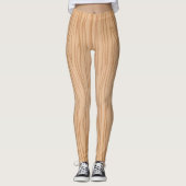 Elegant Natural Wood Texture Leggings for Everyday レギンス (正面)