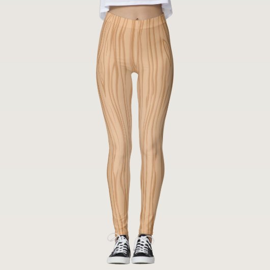 Elegant Natural Wood Texture Leggings for Everyday レギンス (正面)