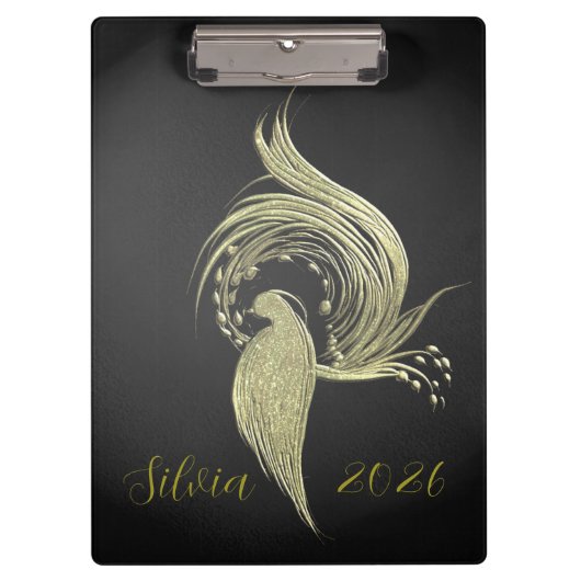 Elegant Nature Art on Black clipboard  クリップボード (正面)